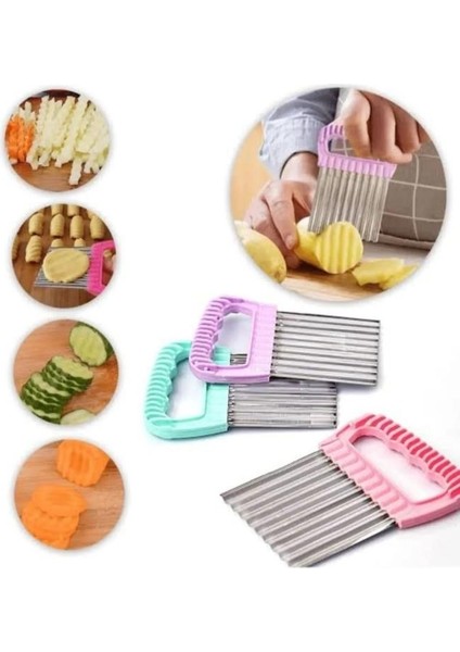 Cips Patates Doğrayıcı Chips Chopper Şekilli Sebze ve Meyve Dilimleyici indirimleri