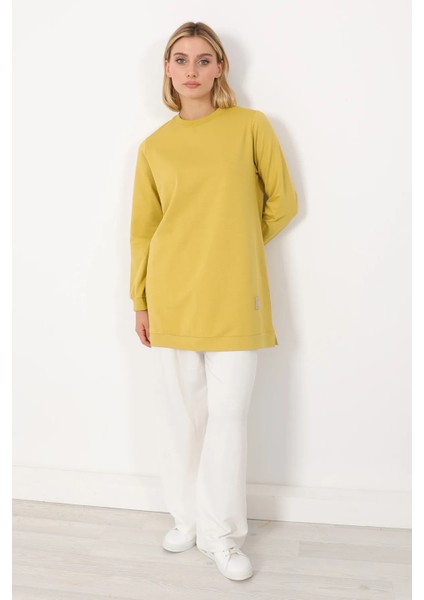 Basic Bisiklet Yaka Armalı Kısa Tunik