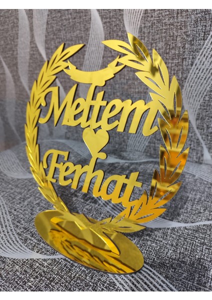 Kişiye Özel Gold Çember Nişan Söz Pleksi Isimlik fiyatları