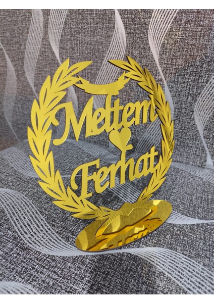 Kişiye Özel Gold Çember Nişan Söz Pleksi Isimlik fırsatları