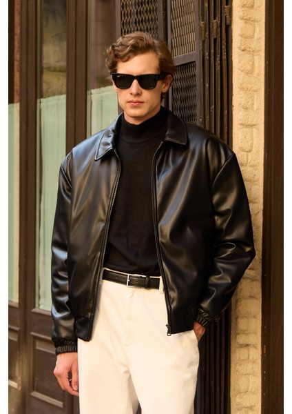 Erkek Limited Edition Deri Mont Ceket Siyah fiyatları