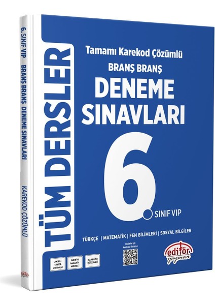 6. Sınıf Tüm Dersler Branş Branş Tamamı Çözümlü Deneme Sınavları Editör Yayınları