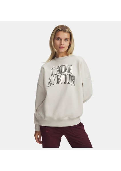 Kadın Ua Rival Fleece Oversize Varsity Crew Sweatshirt 6007880-110