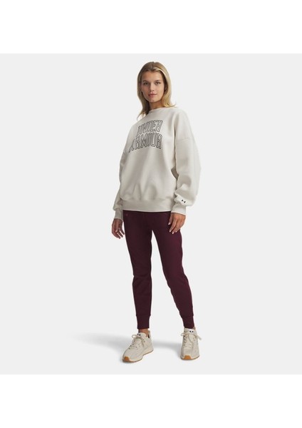 Kadın Ua Rival Fleece Oversize Varsity Crew Sweatshirt 6007880-110 modelleri