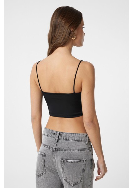 Siyah-Ekru 2'li Paket Kadın Askılı Top