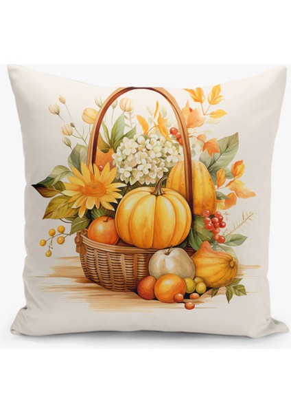 4 Lü Çift Taraflı Dijital Baskı Kırlent Kılıfı Halloween Sonbahar Temalı fiyatları