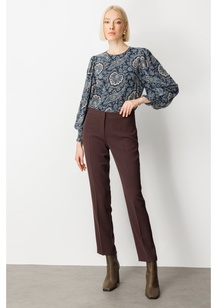 Kadın Dar Paça Krep Pantolon 1029 Kahverengi fiyatları