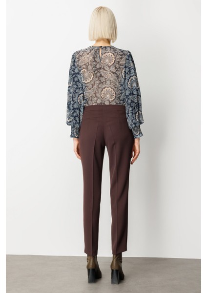 Kadın Dar Paça Krep Pantolon 1029 Kahverengi fırsatları