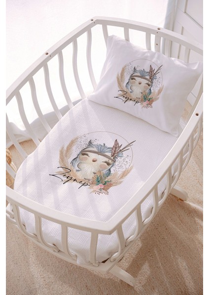 Isme Özel 70X120 Park Yatak ve Anne Yanı Pike Seti Baykuş