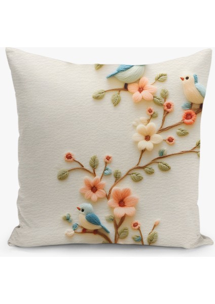 8 Li Çift Taraflı Dijital Baskı Kırlent Kılıfı Nakış Görünümlü Çiçek/kuş Desenli fırsatları