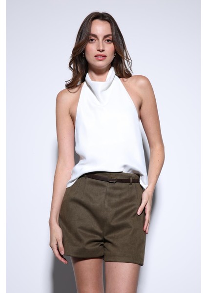 Beyaz Saten Halter Kadın Top fiyatları