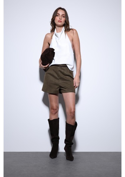 Beyaz Saten Halter Kadın Top modelleri