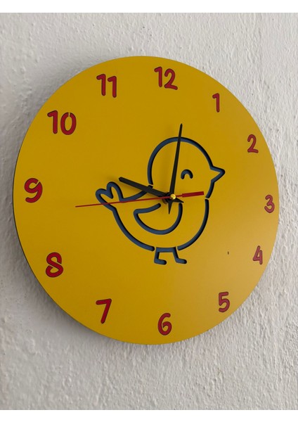 Kişiye Özel Isimli Çocuk Odası Duvar Saati | Lazer Kesim Ahşap Kreş Anasınıfı Dekoru | 30 cm indirimleri