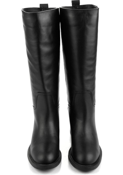 Siyah Hakiki Deri Kadın Çizme K03724253203 fırsatları