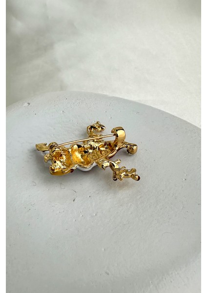 Yılbaşı Özel Boynuz Detay Taşlı Kardan Adam Broş (3cm) fiyatları