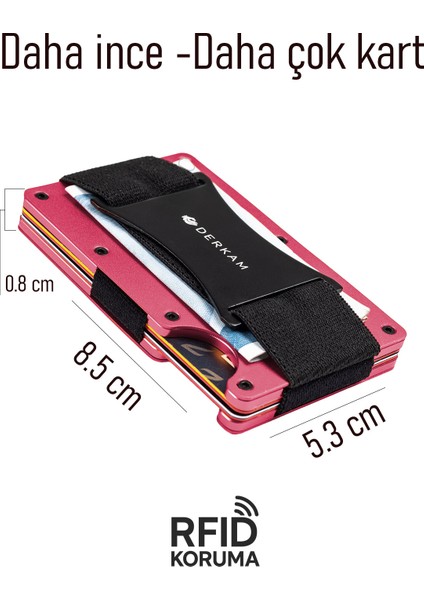 Derkam Minimalist Cüzdan & Kartlık - Erkek Kartlık | RFID Korumalı Alüminyum Kartlık | T-Burgundy fiyatları