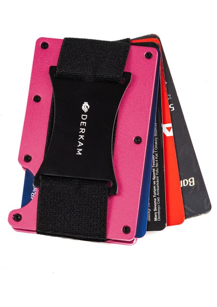 Derkam Minimalist Cüzdan & Kartlık - Erkek Kartlık | RFID Korumalı Alüminyum Kartlık | T-Burgundy modelleri