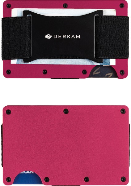 Derkam Minimalist Cüzdan & Kartlık - Erkek Kartlık | RFID Korumalı Alüminyum Kartlık | T-Burgundy fırsatları