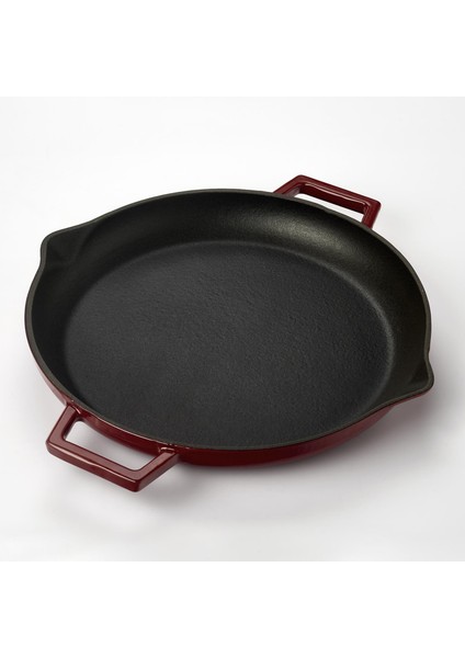 Döküm Yuvarlak Kızartma Tavası Döküm Demir Yekpare Çift Kulplu ÇAP(Ø)30CM.-BORDO fiyatları
