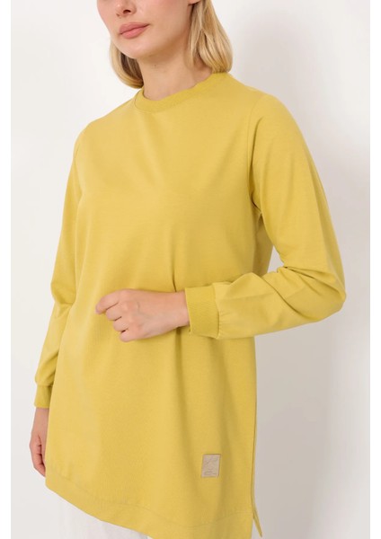 Basic Bisiklet Yaka Armalı Kısa Tunik