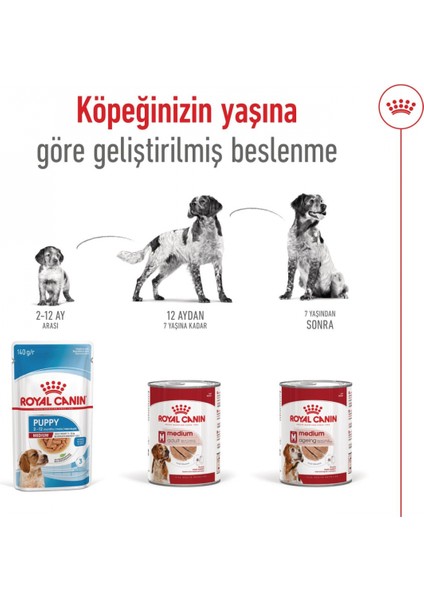 Orta Irklar için Yaş Konserve Köpek Maması 410g