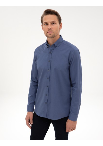 Erkek Indigo Regular Fit Uzun Kollu Gömlek 50311308-VR028 modelleri