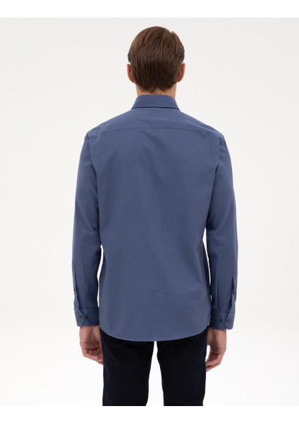 Erkek Indigo Regular Fit Uzun Kollu Gömlek 50311308-VR028 indirimleri