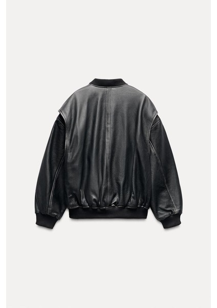 Allbucks Zara, %100 Deri Oversize Bomber Mont Ceket ABZRA0807 fiyatları