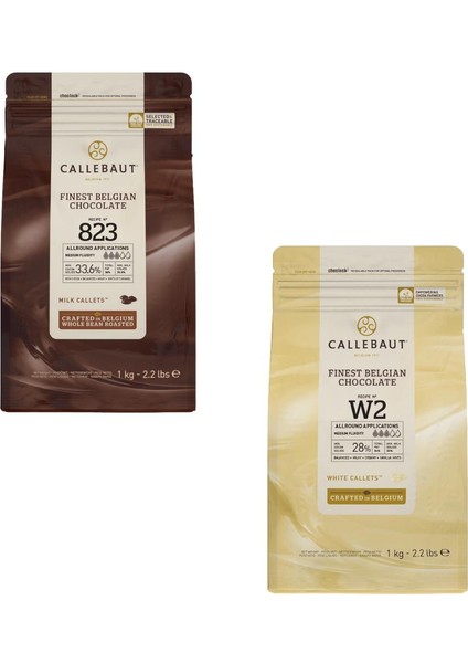 Lezzeti: 823 Sütlü & W2 Beyaz Çikolata Drop 2'li Paket (2x1 Kg)