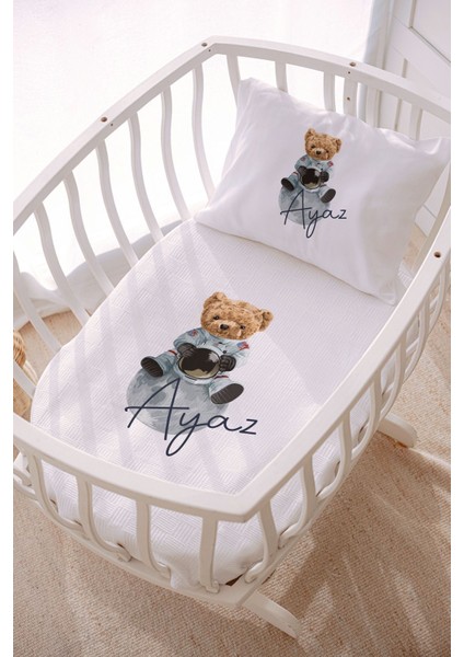 Isme Özel 70X120 Park Yatak ve Anne Yanı Pike Seti Ayıcık