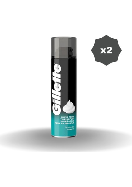 Gillette Sensitive Tıraş Köpüğü 200 ml - (2 Adet)