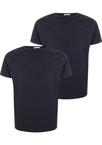 Erkek 2'li Basic Likralı T-Shirt