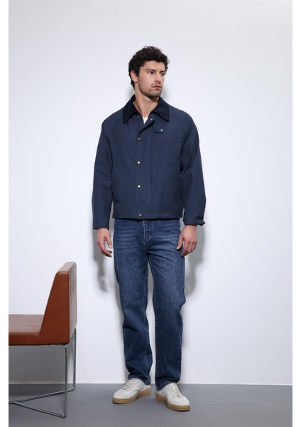 Lacivert Kontrast Yaka Erkek Ceket fiyatları