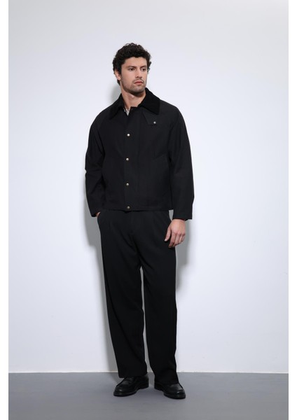 Siyah Kontrast Yaka Erkek Ceket fiyatları