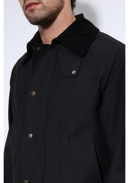 Siyah Kontrast Yaka Erkek Ceket fırsatları