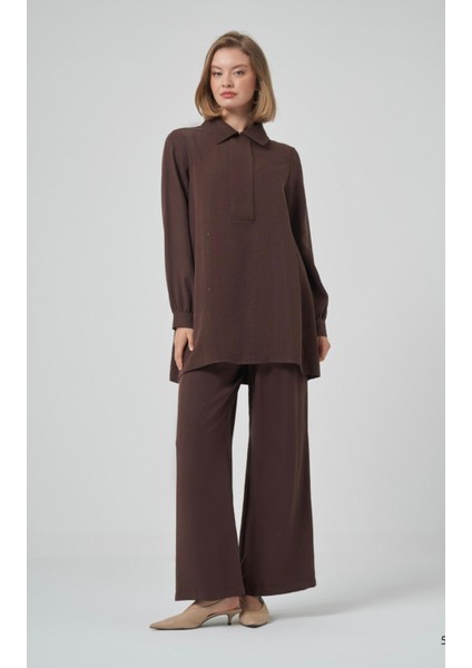 1019 Serpme Taşlı Tunik Pantolon Takım