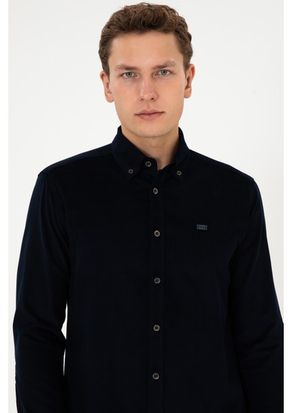 Erkek Lacivert Gömlek Desenli 50315915-VR033 fiyatları