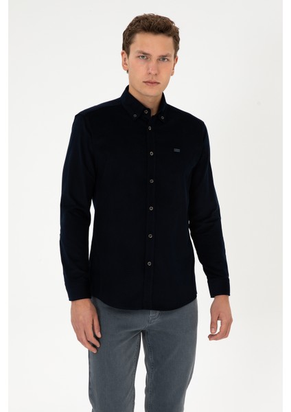 Erkek Lacivert Gömlek Desenli 50315915-VR033 modelleri