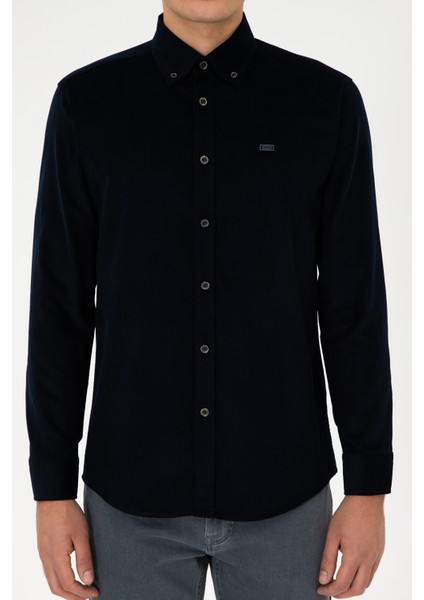 Erkek Lacivert Gömlek Desenli 50315915-VR033