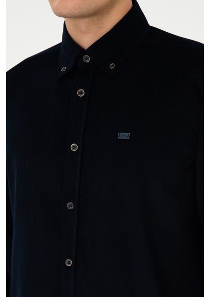 Erkek Lacivert Gömlek Desenli 50315915-VR033