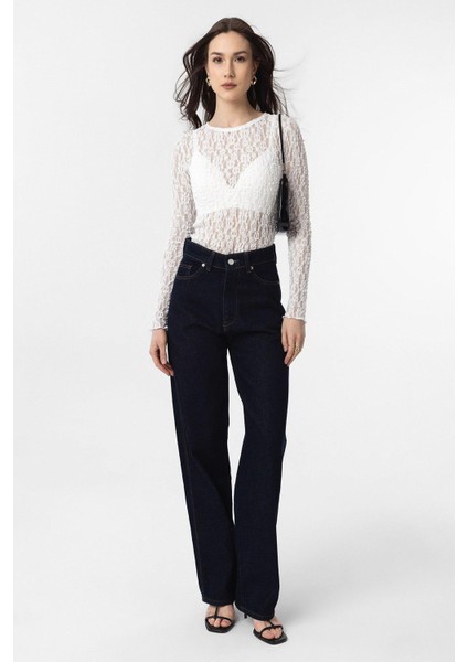 Beyaz Dantel Transparan Kadın Top fiyatları