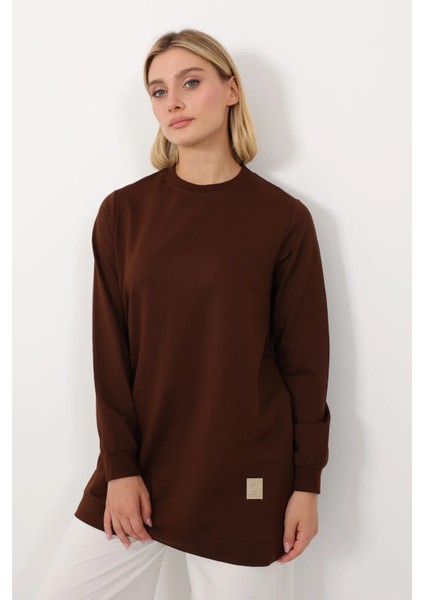 Basic Bisiklet Yaka Armalı Kısa Tunik