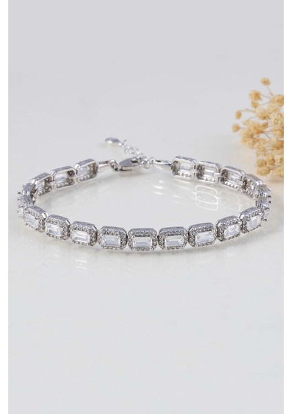 Su Yolu Baget Taşlı Gümüş Kadın Bileklik indirimleri