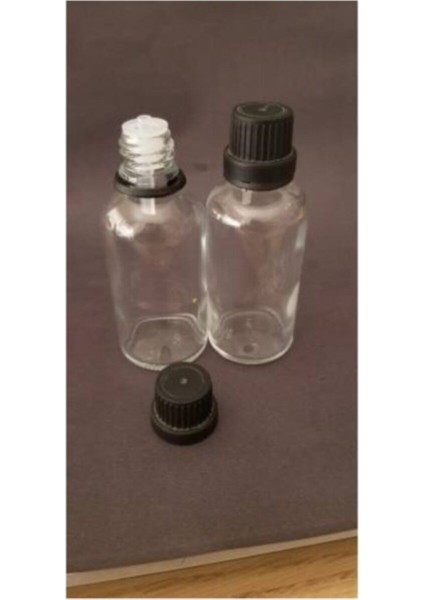 20CC Şeffaf Cam Şişe,tıpalı Kapak,içten Damlalıklı,50 Adet