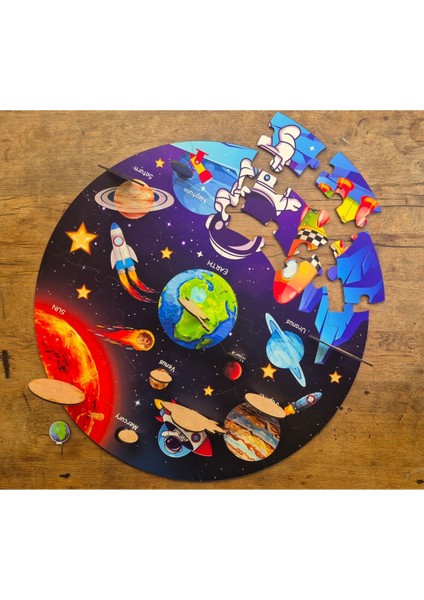 3D Galaksimiz Ahşap Puzzle Büyük Boy 44 Parça