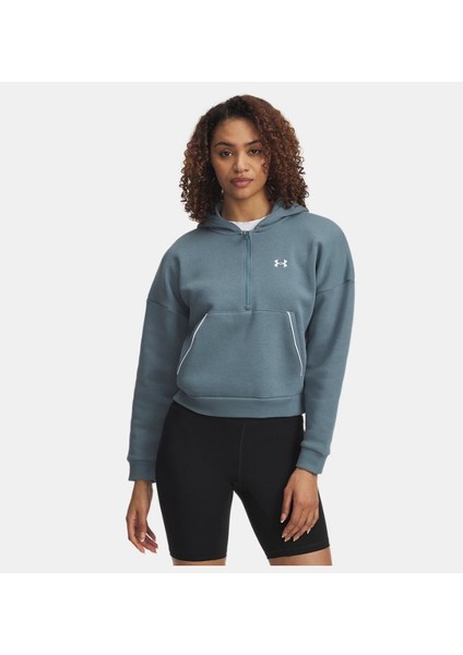 Kadın Ua Rival Fleece Piped Yarım Fermuarlı Kapüşonlu Sweatshirt 6003707-587