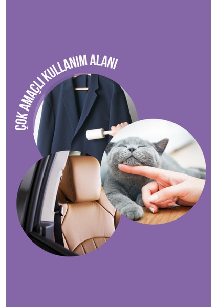 Yapışkanlı Tüy Toplayıcı Rulo x Large Büyük Boy 2+1 Yedek Rulo (Kedi - Köpek Tüy Toplayıcı)