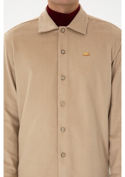 Erkek Camel Gömlek Desenli 50316668-VR015