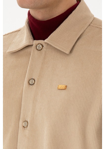 Erkek Camel Gömlek Desenli 50316668-VR015