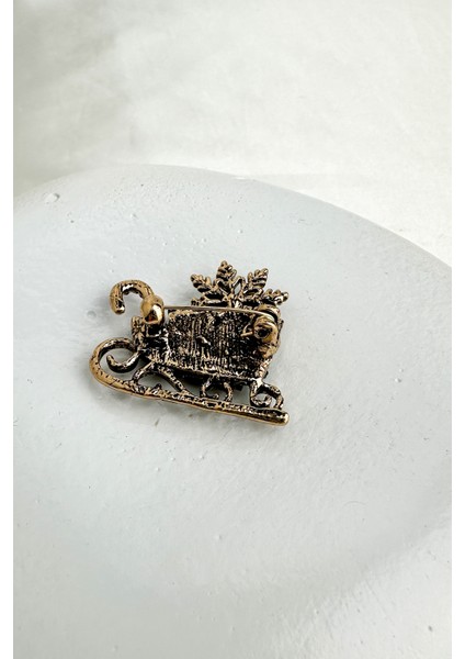 Yılbaşı Özel Yıldız Detay Yeşil Noel Kızak Broş (3cm) fiyatları